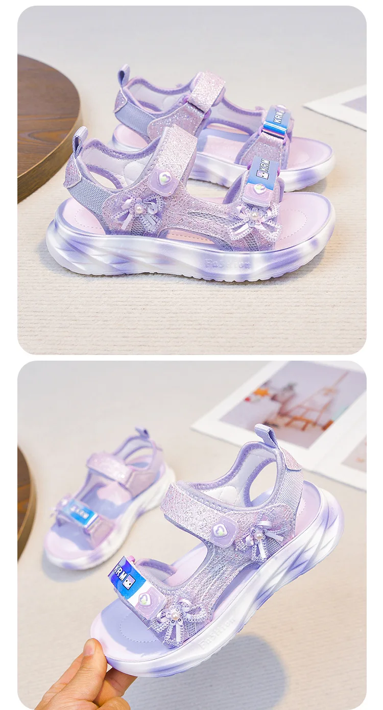 2026 Children's Casual Sports Sandals Summer New Girl's Princess Sandals Fashion Butterfly Lightweight Kid's Sports Beach Shoe