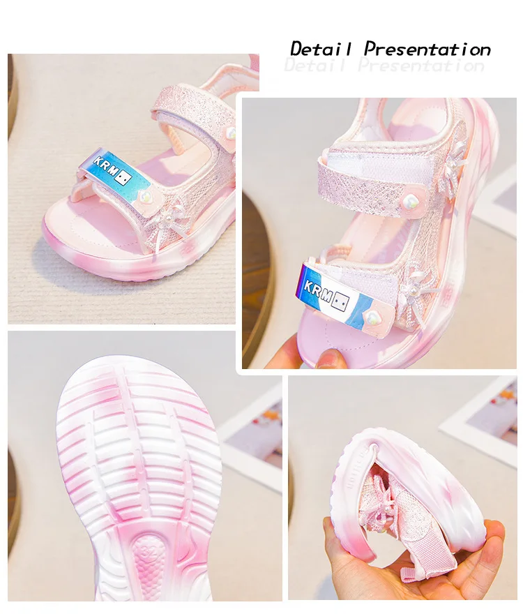 2026 Children's Casual Sports Sandals Summer New Girl's Princess Sandals Fashion Butterfly Lightweight Kid's Sports Beach Shoe