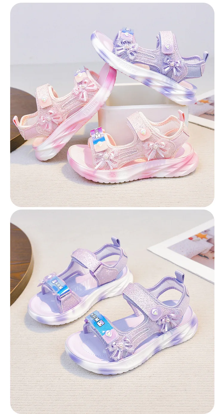2026 Children's Casual Sports Sandals Summer New Girl's Princess Sandals Fashion Butterfly Lightweight Kid's Sports Beach Shoe