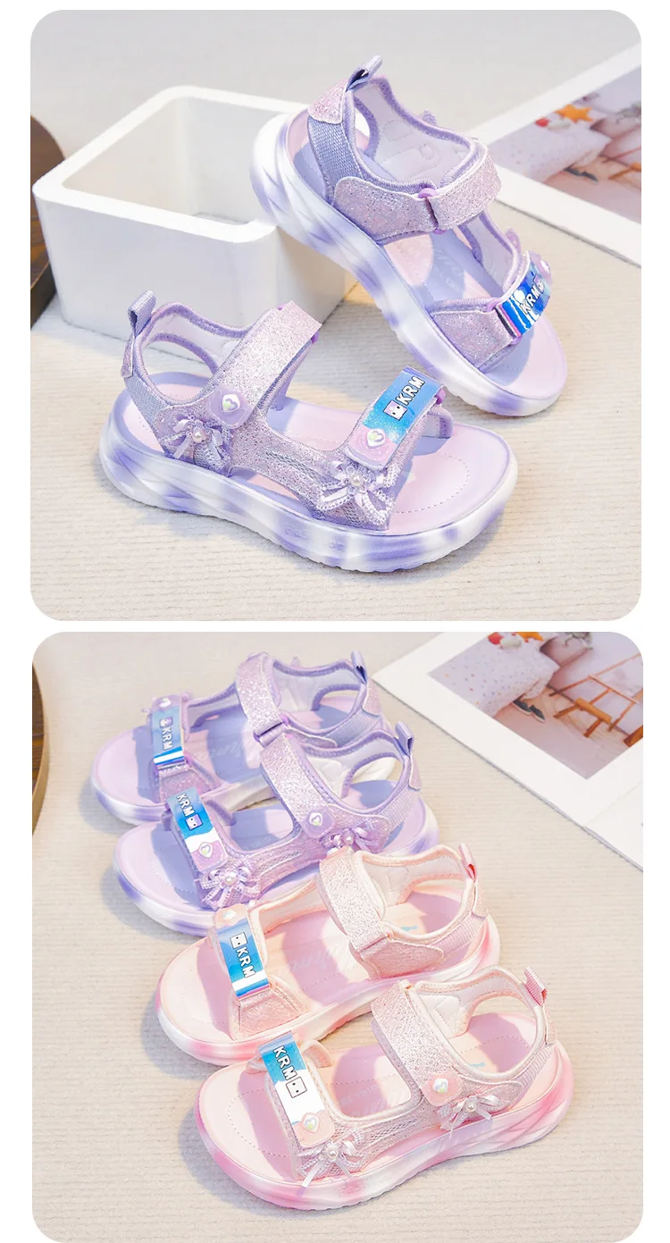 2026 Children's Casual Sports Sandals Summer New Girl's Princess Sandals Fashion Butterfly Lightweight Kid's Sports Beach Shoe