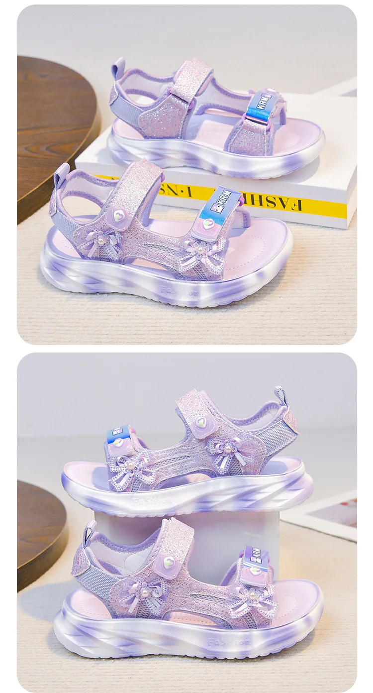 2026 Children's Casual Sports Sandals Summer New Girl's Princess Sandals Fashion Butterfly Lightweight Kid's Sports Beach Shoe