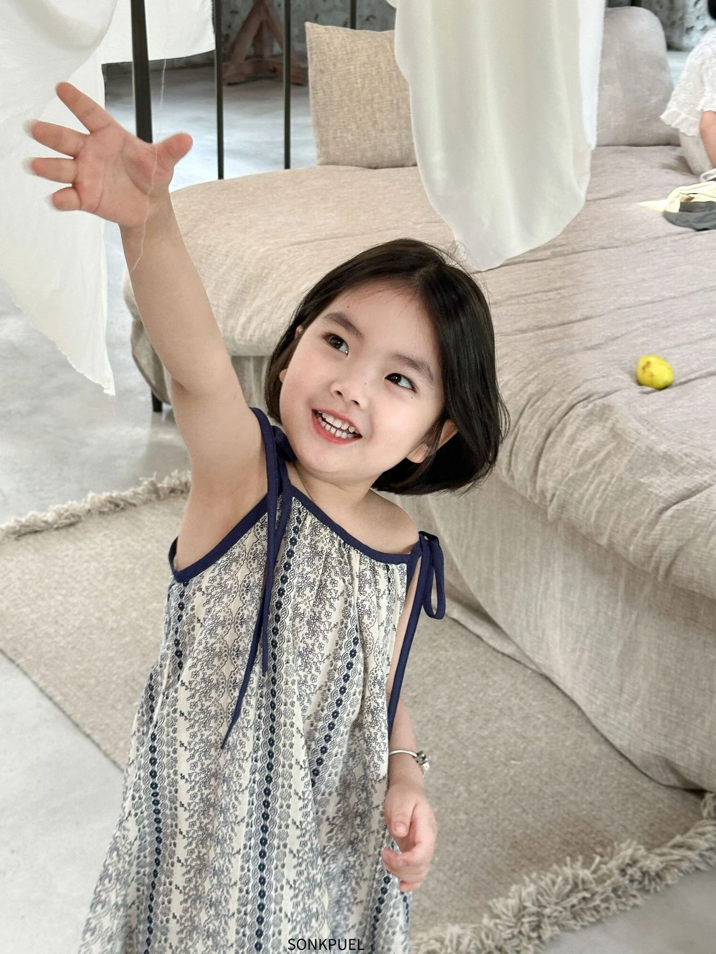 Girls Casual Dresses Summer New Korea Childrens Clothing Korean New Lovely Fragmented Flowers Loose Fashion Striped