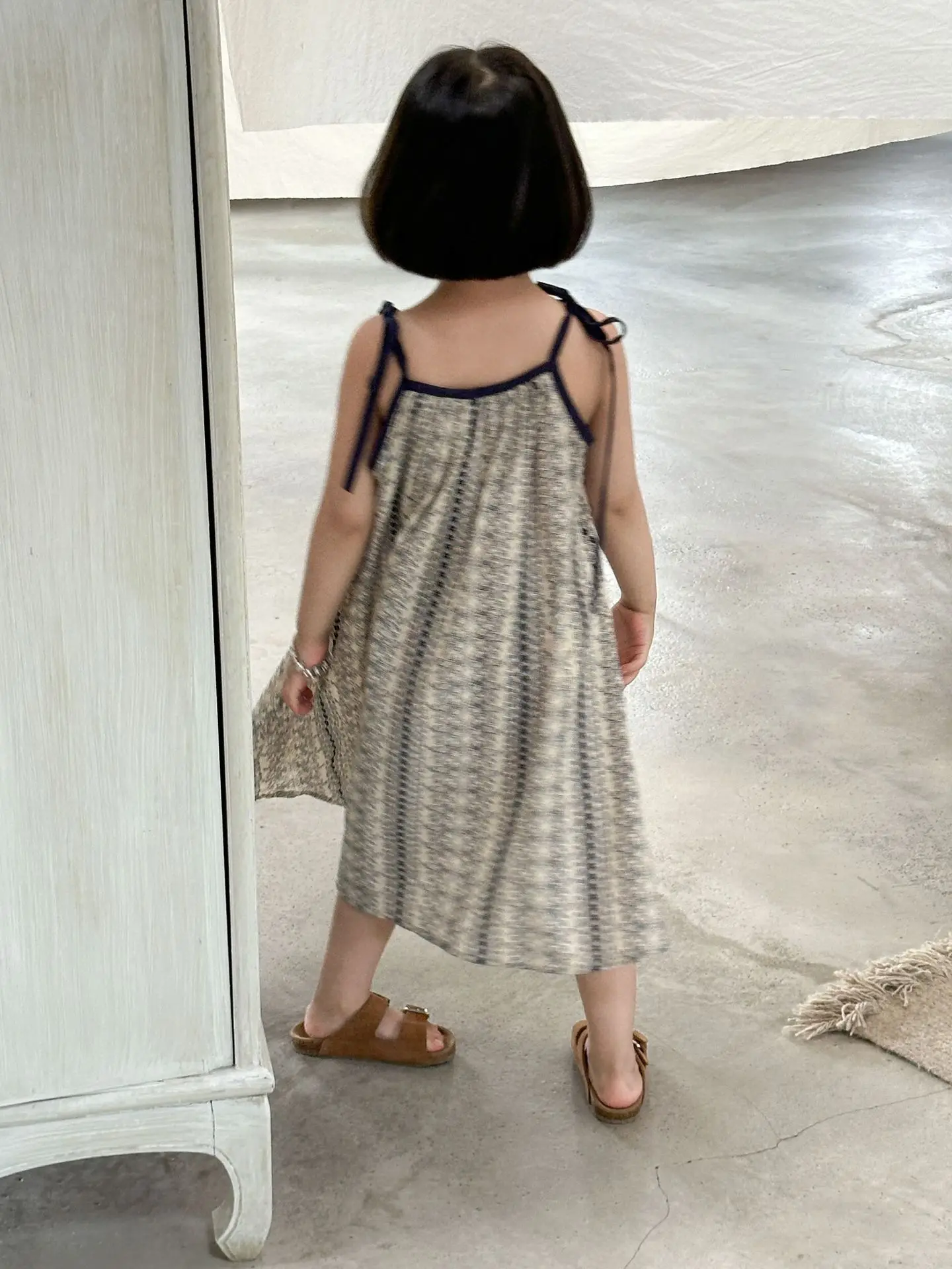 Girls Casual Dresses Summer New Korea Childrens Clothing Korean New Lovely Fragmented Flowers Loose Fashion Striped