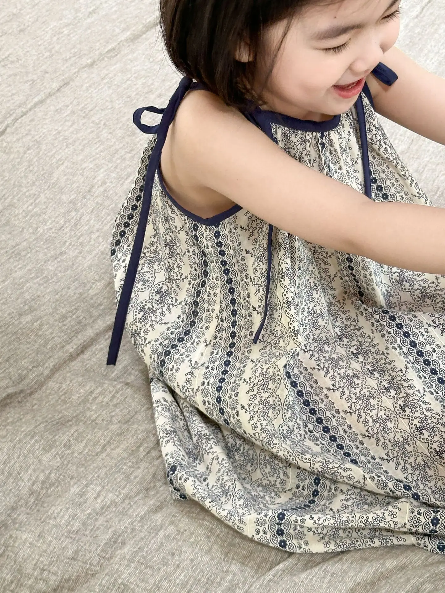 Girls Casual Dresses Summer New Korea Childrens Clothing Korean New Lovely Fragmented Flowers Loose Fashion Striped