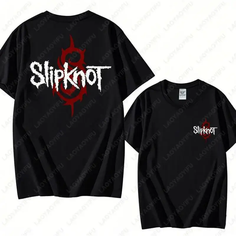 Men's Slipknots Double Sided Print Short-sleeve Tops Prepare for Hell Tour Shirt Heavy Metal Cotton Tees Man Rock Band T-shirt