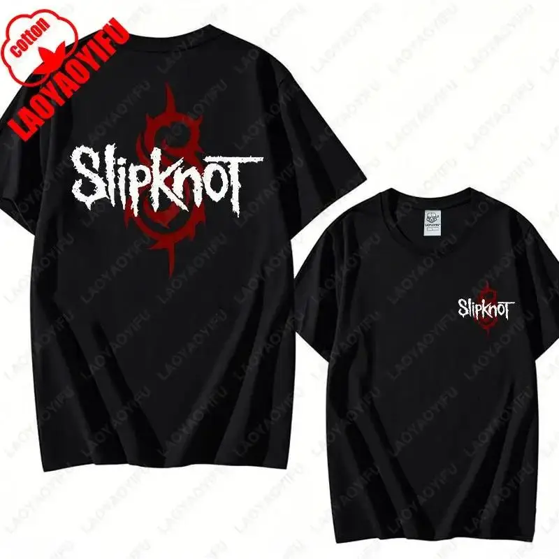Men's Slipknots Double Sided Print Short-sleeve Tops Prepare for Hell Tour Shirt Heavy Metal Cotton Tees Man Rock Band T-shirt