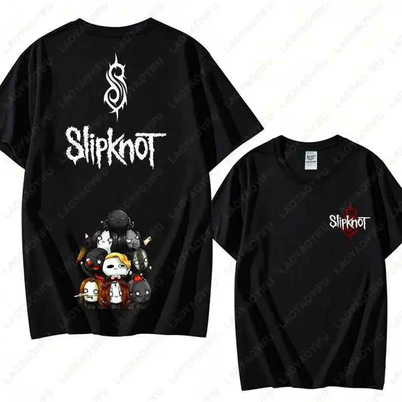 Men's Slipknots Double Sided Print Short-sleeve Tops Prepare for Hell Tour Shirt Heavy Metal Cotton Tees Man Rock Band T-shirt