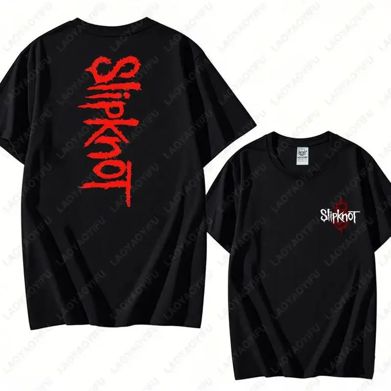Men's Slipknots Double Sided Print Short-sleeve Tops Prepare for Hell Tour Shirt Heavy Metal Cotton Tees Man Rock Band T-shirt