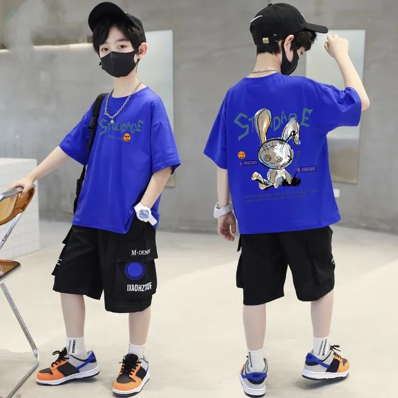 Nickelodeon Spring and Summer Children's Cartoon 100% Cotton T-Shirt - Large Size Top. Model's Outfit Is for Reference Only.