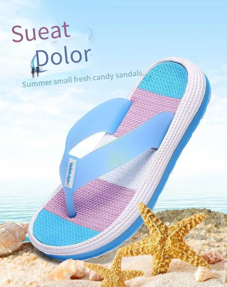 A Pair of Women's Flip Flops, Casual, Fashionable, Instagram Trendy, Versatile, Clip On, Summer Sandals, Soft Sole