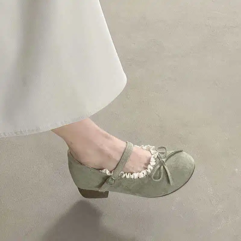 Spring/ Autumn Elegant Butterfly Bow Buckle Sexy Low Heel Mary Jane Shoes Fashionable Best Selling New Comfortable Women's Shoes