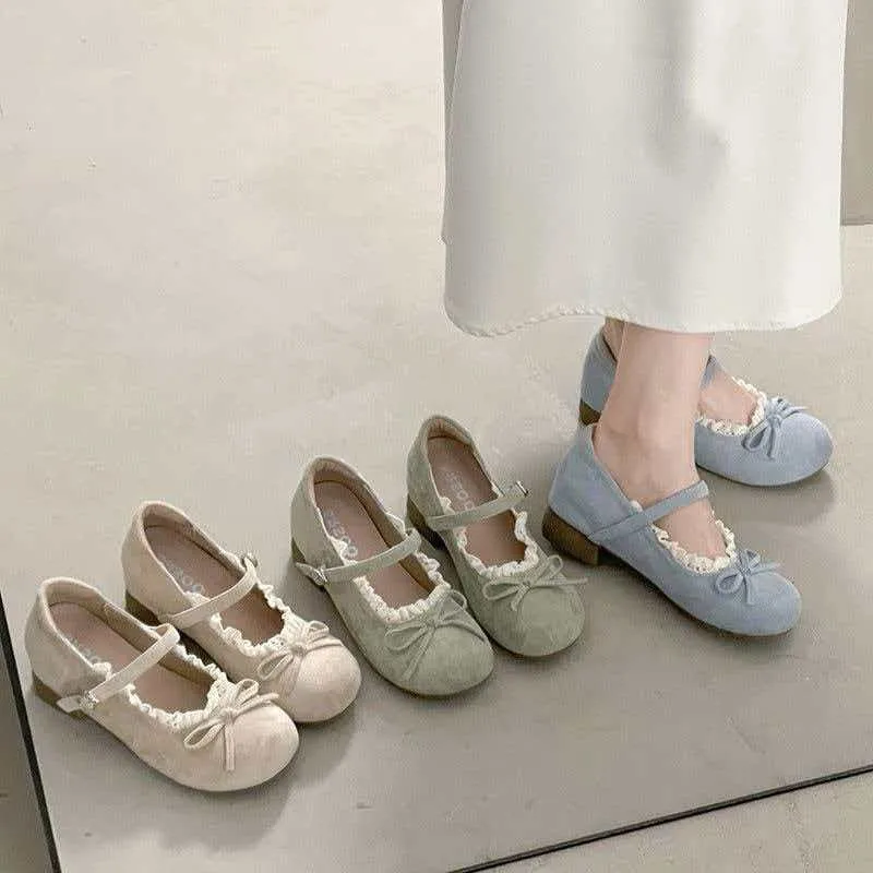 Spring/ Autumn Elegant Butterfly Bow Buckle Sexy Low Heel Mary Jane Shoes Fashionable Best Selling New Comfortable Women's Shoes