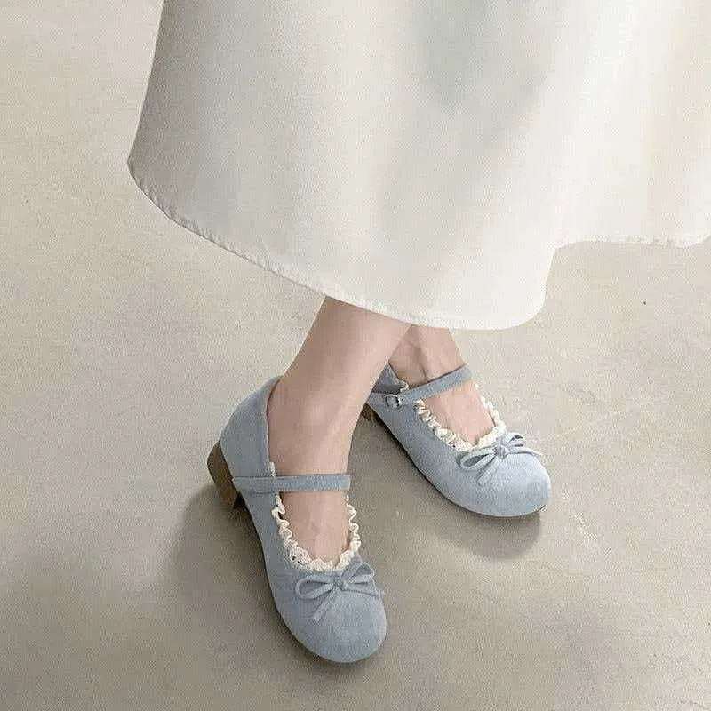 Spring/ Autumn Elegant Butterfly Bow Buckle Sexy Low Heel Mary Jane Shoes Fashionable Best Selling New Comfortable Women's Shoes