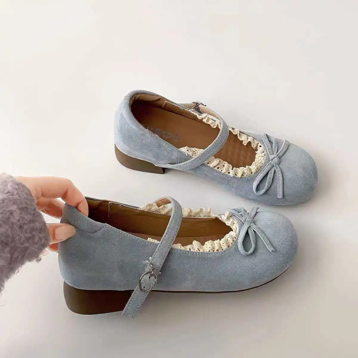 Spring/ Autumn Elegant Butterfly Bow Buckle Sexy Low Heel Mary Jane Shoes Fashionable Best Selling New Comfortable Women's Shoes