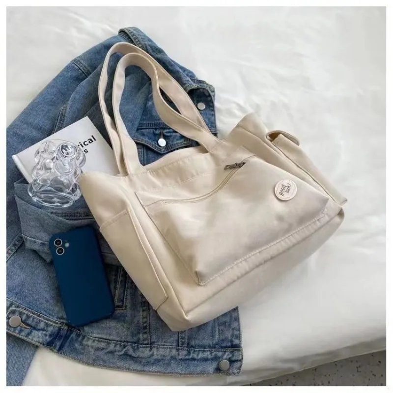 Fashion Women's Canvas Shoulder Bag, Large Capacity Student Tote Bag, Casual Commute Handbag, Eco-friendly Reusable Shopping Bag
