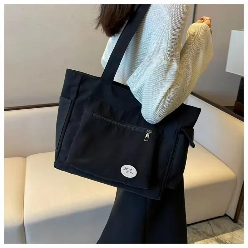 Fashion Women's Canvas Shoulder Bag, Large Capacity Student Tote Bag, Casual Commute Handbag, Eco-friendly Reusable Shopping Bag