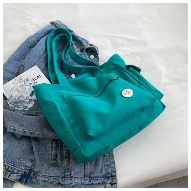 Fashion Women's Canvas Shoulder Bag, Large Capacity Student Tote Bag, Casual Commute Handbag, Eco-friendly Reusable Shopping Bag