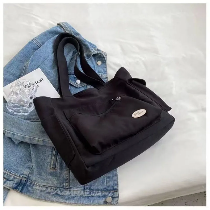 Fashion Women's Canvas Shoulder Bag, Large Capacity Student Tote Bag, Casual Commute Handbag, Eco-friendly Reusable Shopping Bag