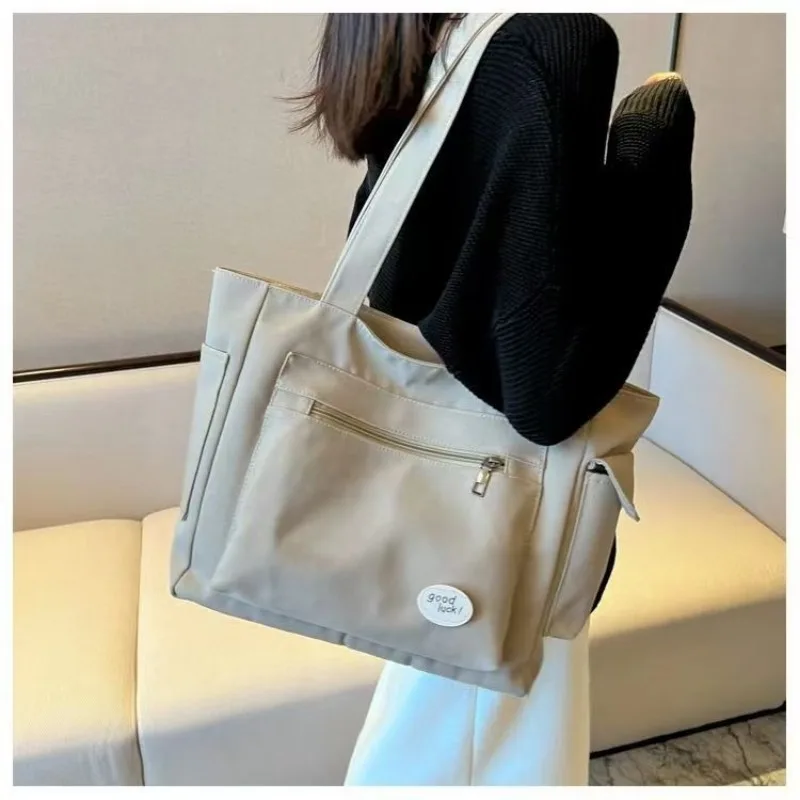 Fashion Women's Canvas Shoulder Bag, Large Capacity Student Tote Bag, Casual Commute Handbag, Eco-friendly Reusable Shopping Bag
