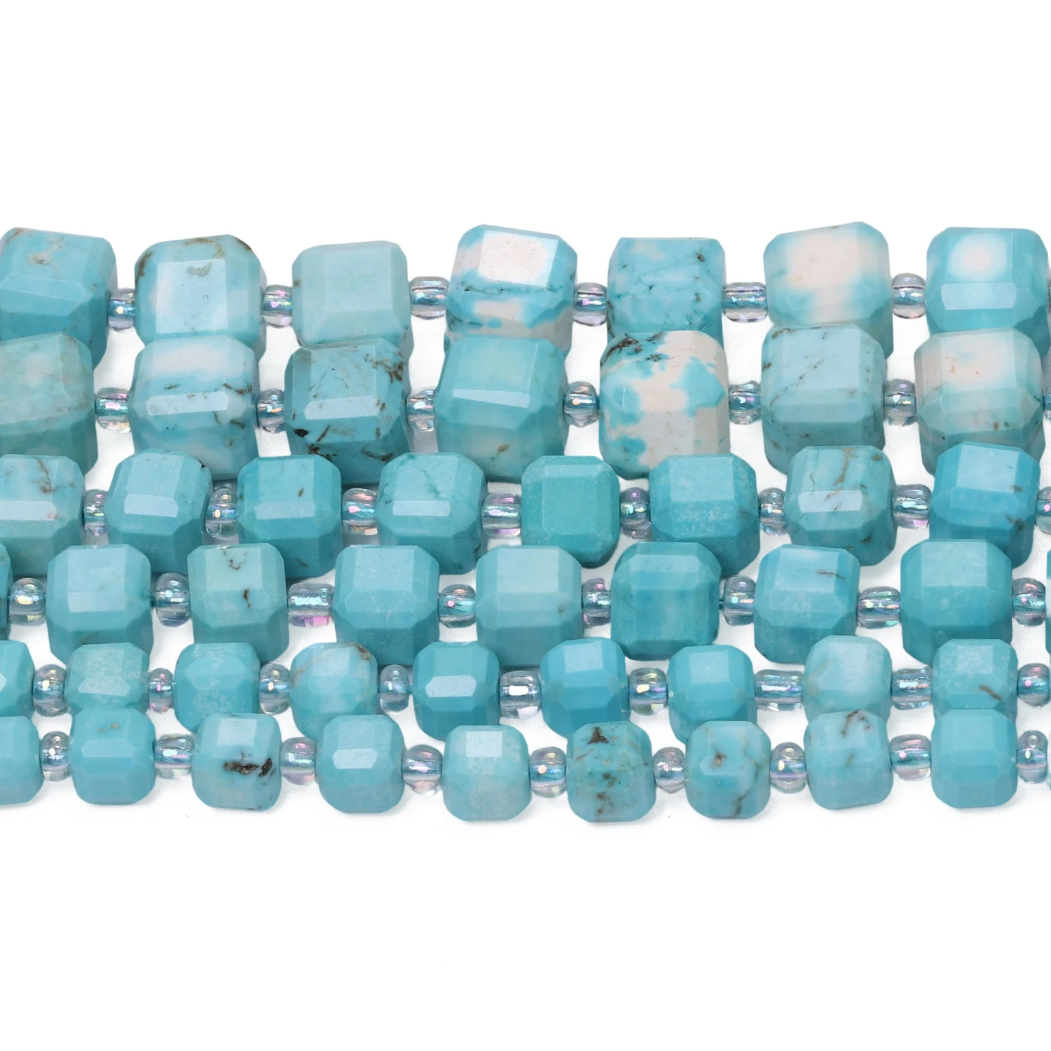 Wholesale Blue Turquoise Stone Beads Faceted Charms Square Cube Beads for Jewelry Making Diy Bracelet Beading Accessories