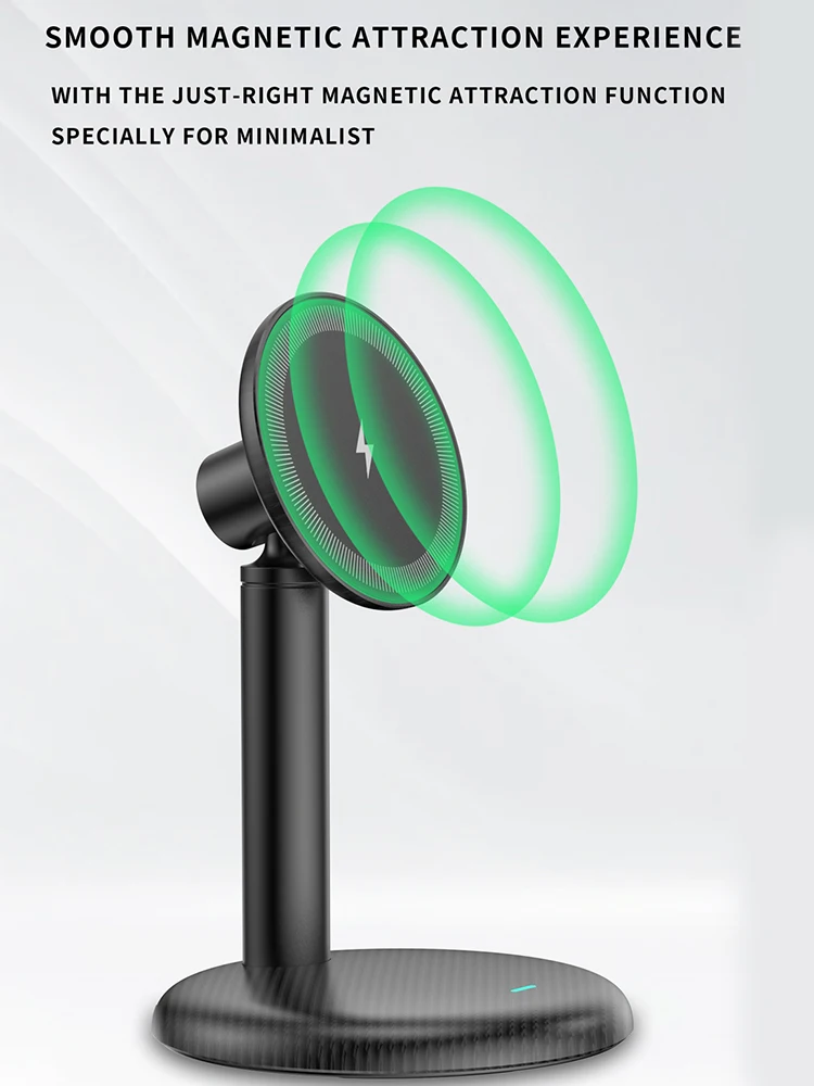 Newest Product in 2026 Desktop Wireless Charger Stand for iphone Samsung Office Home Travel Magnetic Wireless Charger Holder