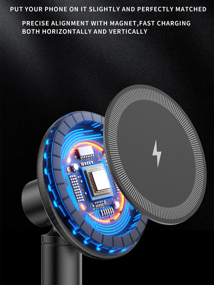 Newest Product in 2026 Desktop Wireless Charger Stand for iphone Samsung Office Home Travel Magnetic Wireless Charger Holder