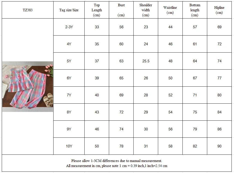 Colorful Cute Checkered Set Summer New Style Girls Aged 3-10 Wear Street Style Korean Edition Fashion Casual Children's Clothing