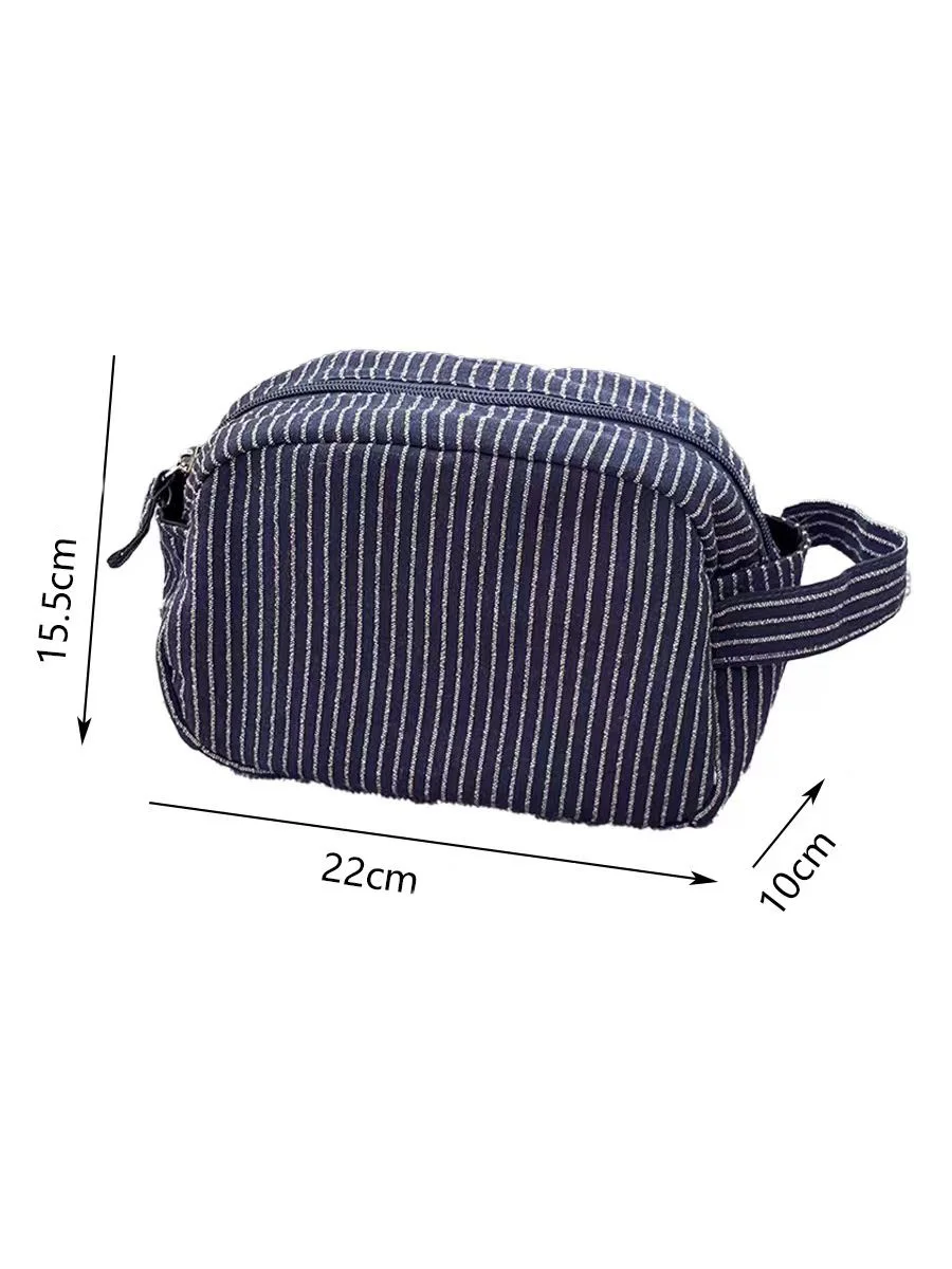 Simple fabric storage bag for travel and business trips, large-capacity toiletry bag, casual style patterned makeup bag, new mod