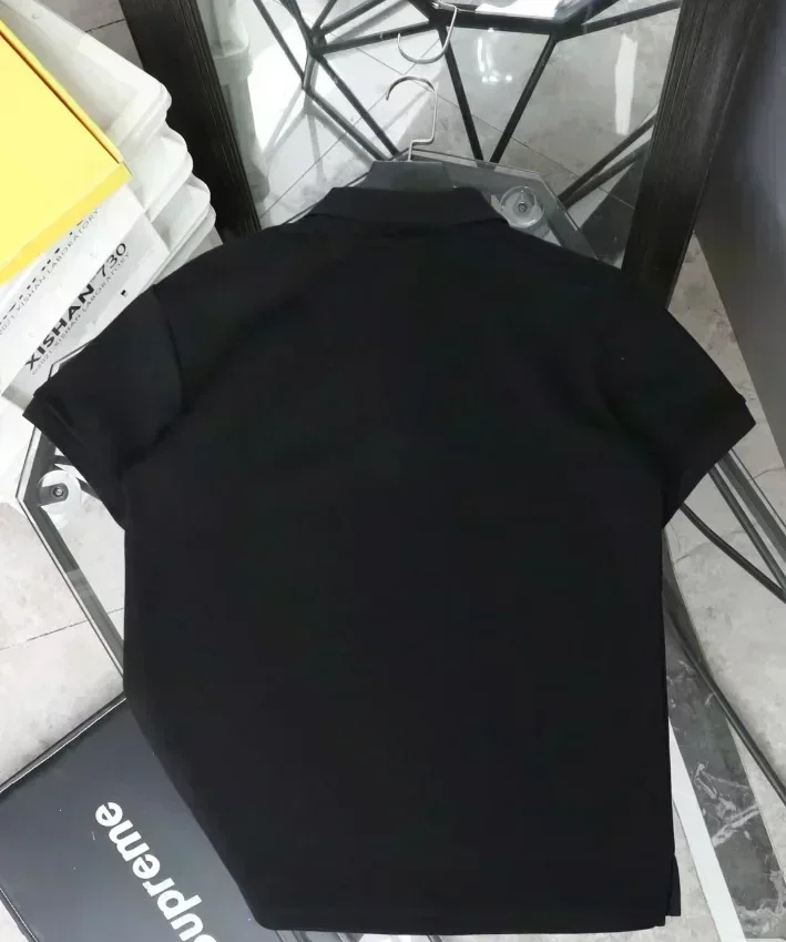 Men's White Short-sleeved Polo Shirt with Punk Guitar Print, Y2K American Trendy Streetwear, Fashionable Retro Classic Shirt.