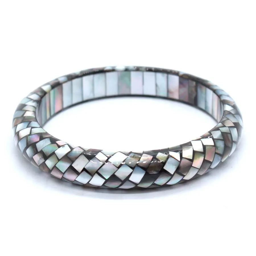Charms Natural Abalone Shell Mosaic Bangles For Women Yellow Black Shell Joint Choice Bangle Bracelets Jewelry Girls Gifts