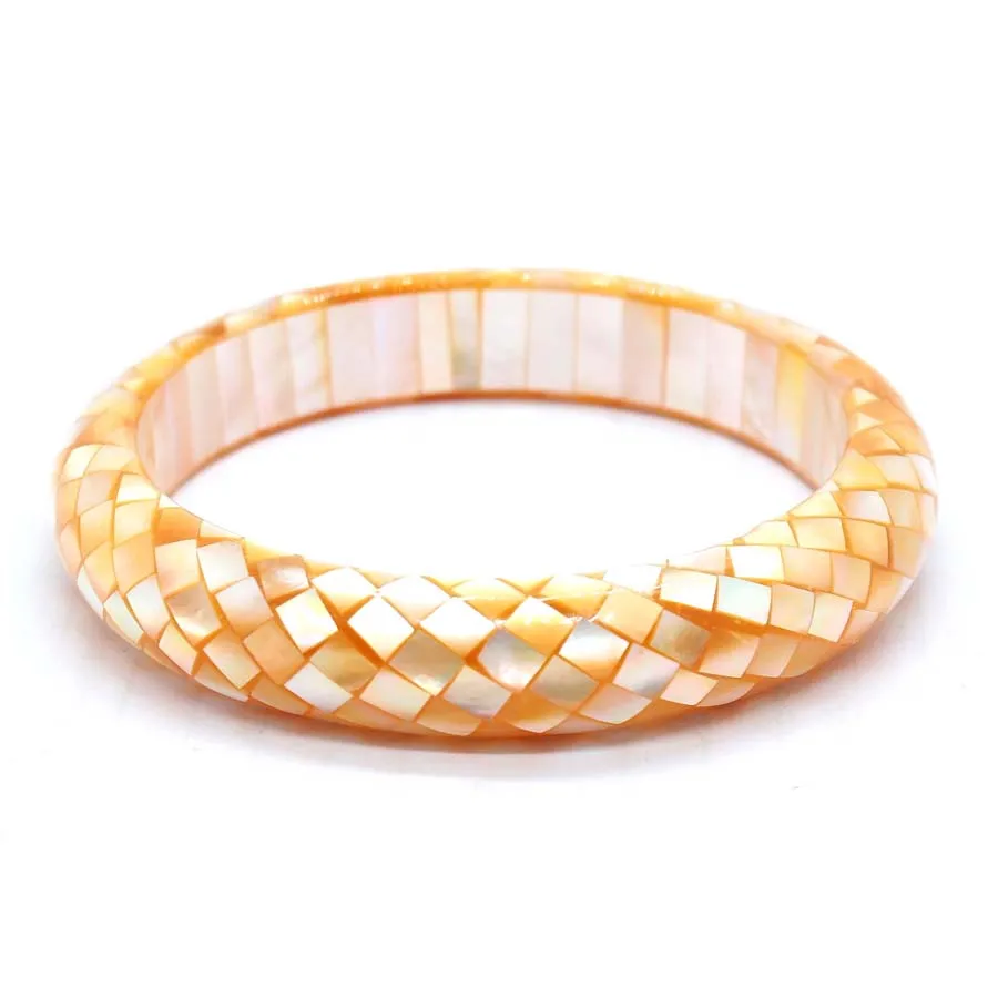 Charms Natural Abalone Shell Mosaic Bangles For Women Yellow Black Shell Joint Choice Bangle Bracelets Jewelry Girls Gifts