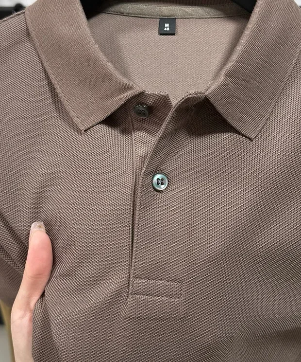 100% pure cotton high-end brand men's short sleeve polo shirt 2026summer luxury classic fashion golf top casual business T-shirt