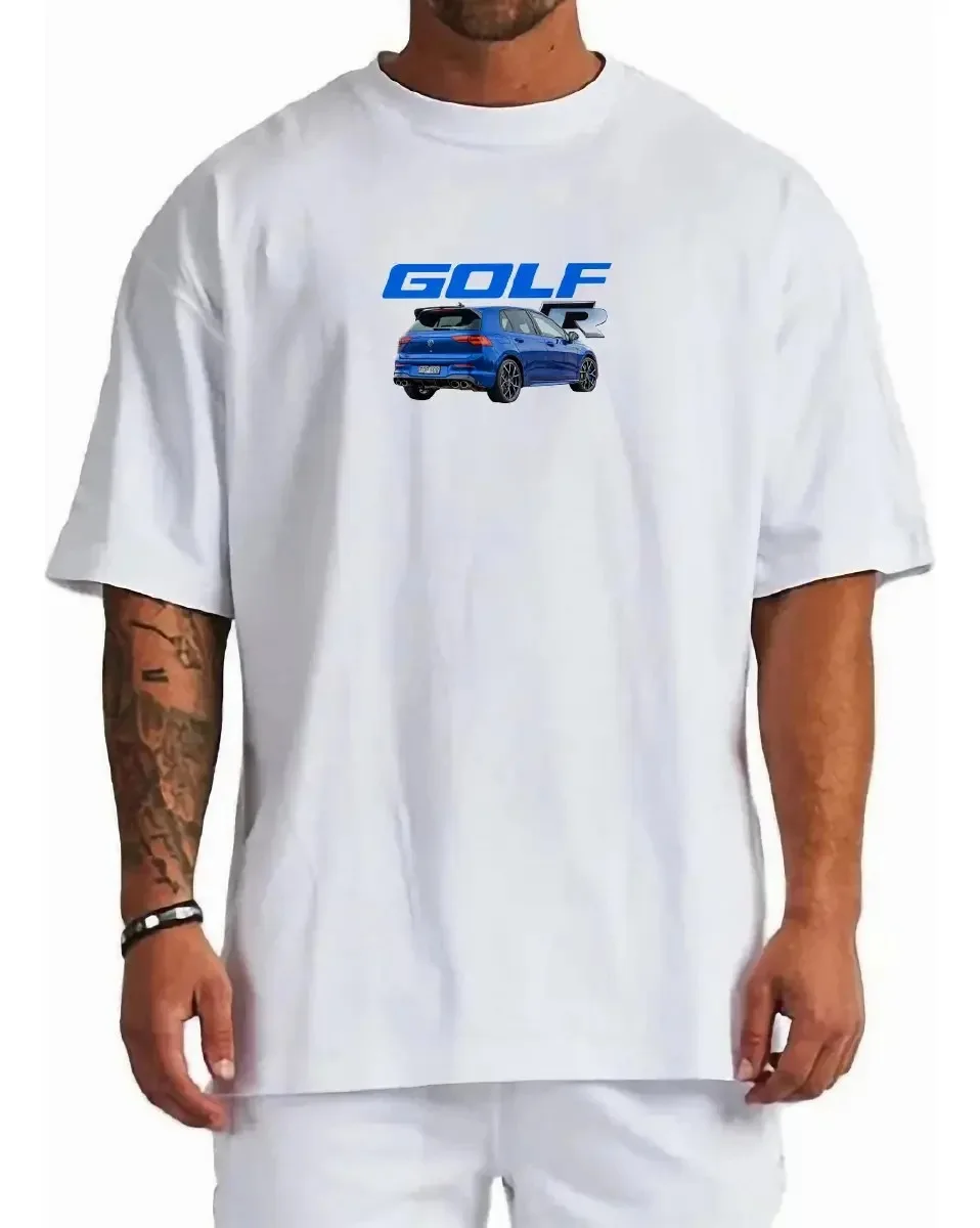 Men's Compact Hatchback Sport Car Vintage T-Shirt, Performance Blueprint Streetwear Graphic Washed Tee