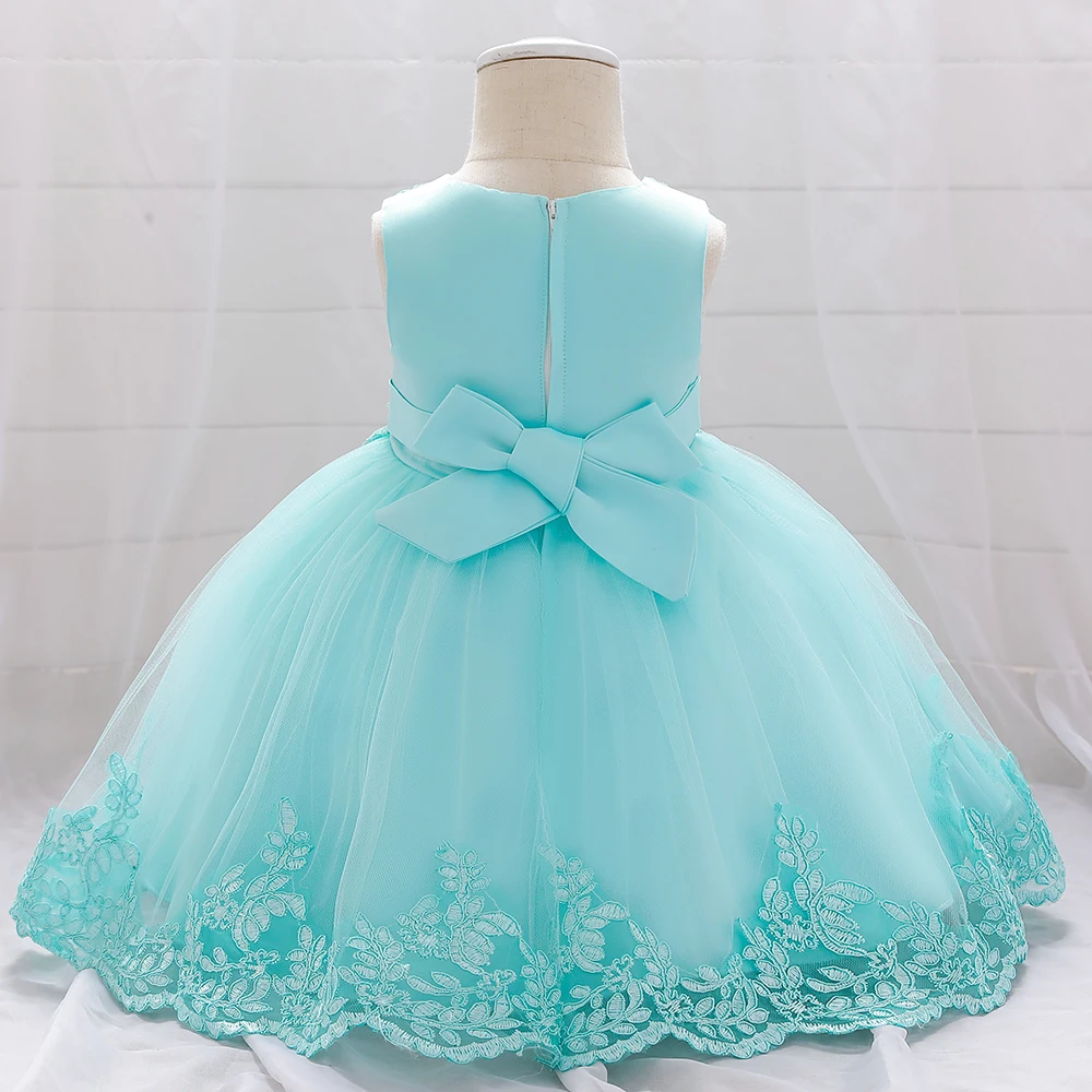 Summer Baptism Party Baby Girls Dress Elegant Flower 1st Birthday Wedding Princess Dress Girl First Communion Bridesmaid Vestido