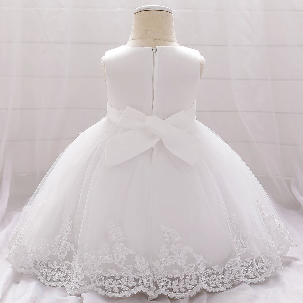 Summer Baptism Party Baby Girls Dress Elegant Flower 1st Birthday Wedding Princess Dress Girl First Communion Bridesmaid Vestido