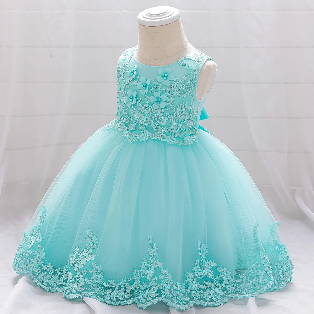 Summer Baptism Party Baby Girls Dress Elegant Flower 1st Birthday Wedding Princess Dress Girl First Communion Bridesmaid Vestido
