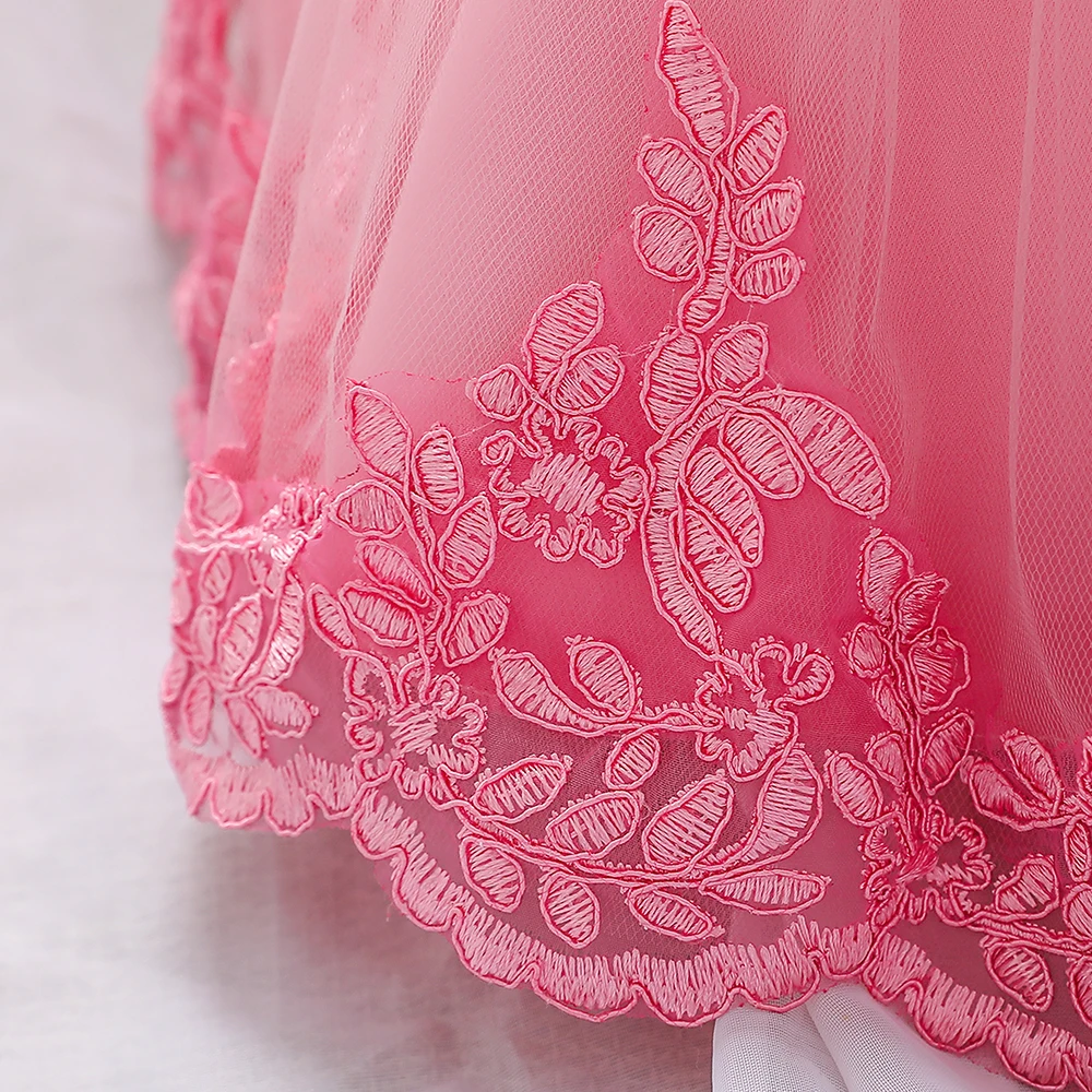 Summer Baptism Party Baby Girls Dress Elegant Flower 1st Birthday Wedding Princess Dress Girl First Communion Bridesmaid Vestido