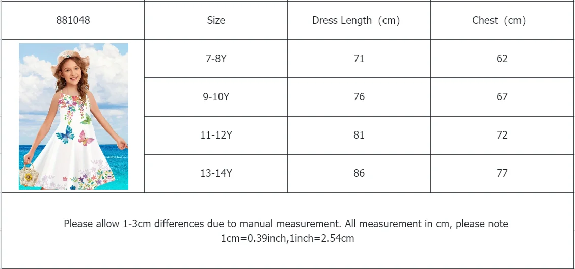 Girls Spaghetti Strap Dress, Butterfly Floral Print Criss Cross Back Soft Sundress for Spring Summer Beach Holiday Kids Wear