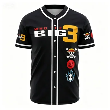 Versatile Basic Short Sleeved Baseball Jersey Personalized Anime IP Print Trendy Men's Cardigan