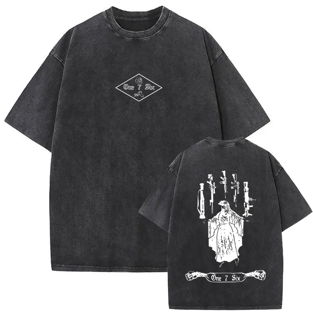 Washed Vintage Brothers in Arms ST Michael Protect Us T-shirt Forward Observations Group T-shirts Men Retro Oversized T Shirts