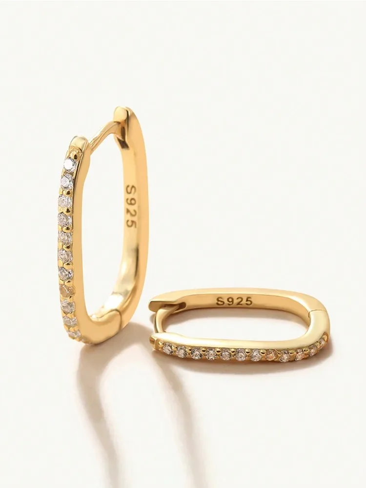 Real Moissanite Diamond Hoop Earrings For Women Anniversary Party Fashion Luxry High Quality Fashion Jewelry