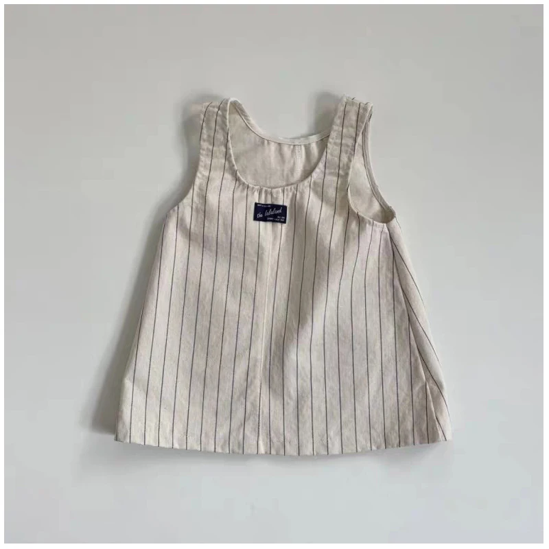 Q2825 Girls Summer Heart Print Bib Overalls Korean Style Dress Fashionable Clothing for Kids