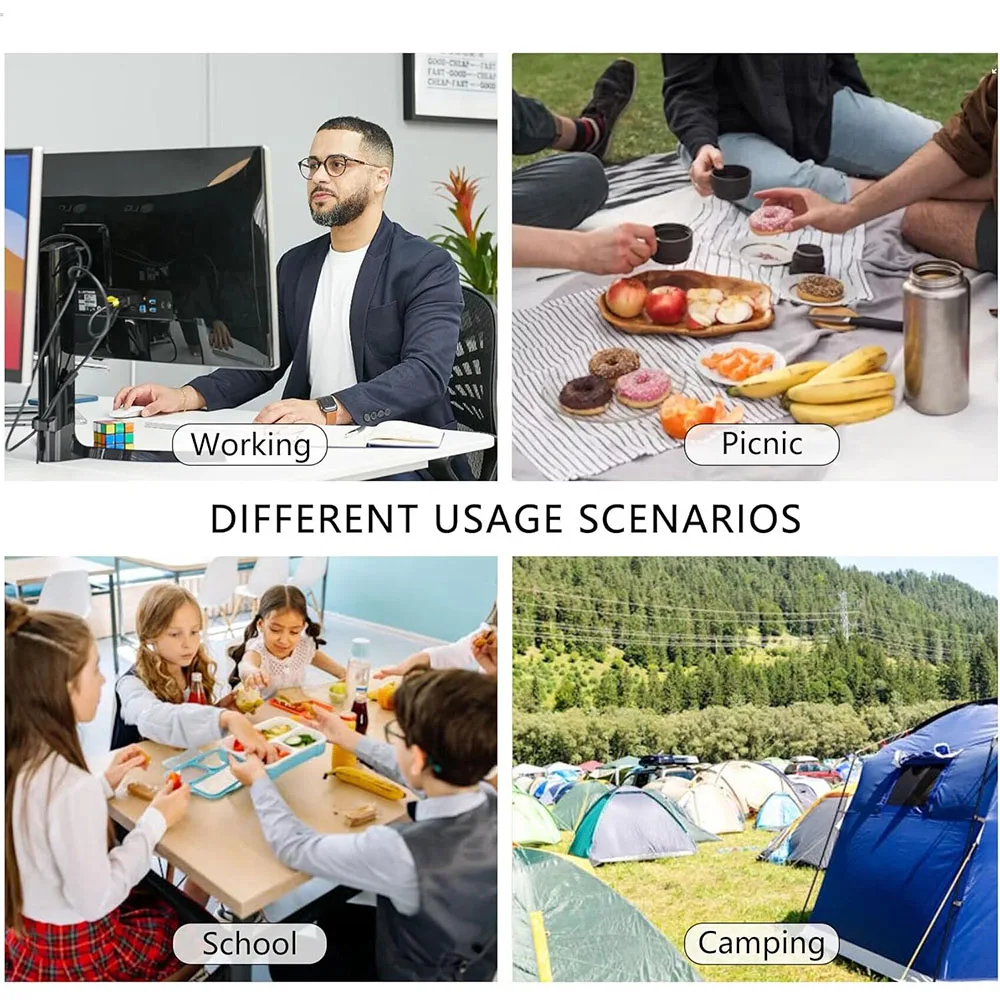 Insulated Lunch Box for Men & Women Collapsible Leakproof Double Cooler Bag Large Capacity Travel Camping Lunch Bags for Work