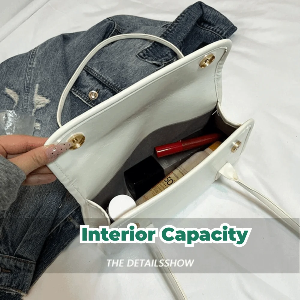 Soft PU Leather Women Shoulder Bag Large Capacity Square Shape Retro Handbag Lightweight Underarm Bag Women Female