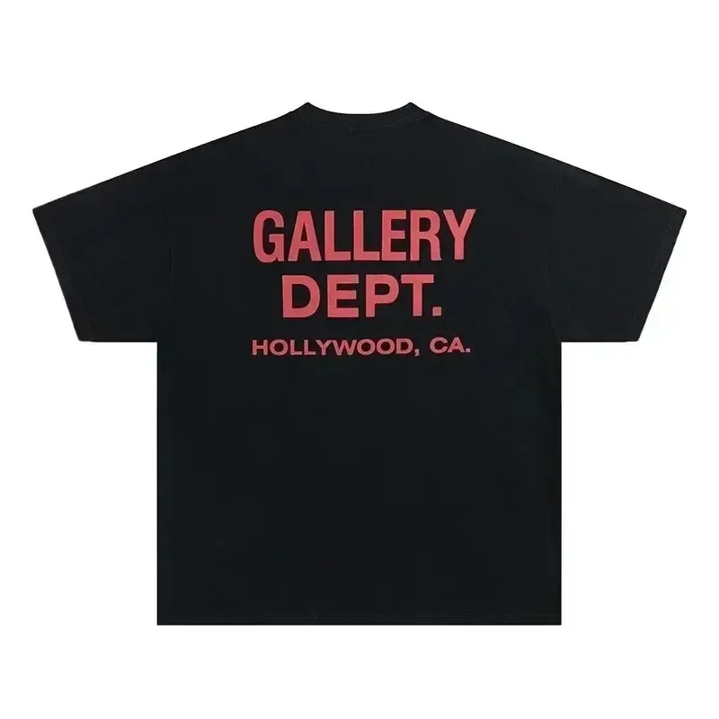 2026 New Vintage High Street T-shirt Gallery Printed Shirt Fashion Letter Printed T-shirt Casual O-neck T-shirt Summer Brand Top