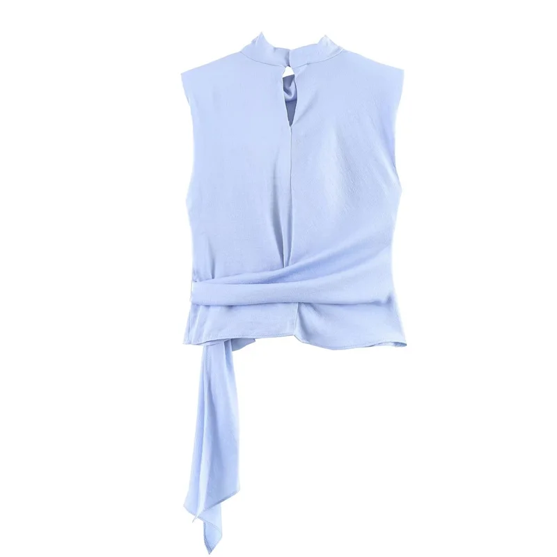 New satin-textured bow decoration top, casual and versatile, elegant and graceful