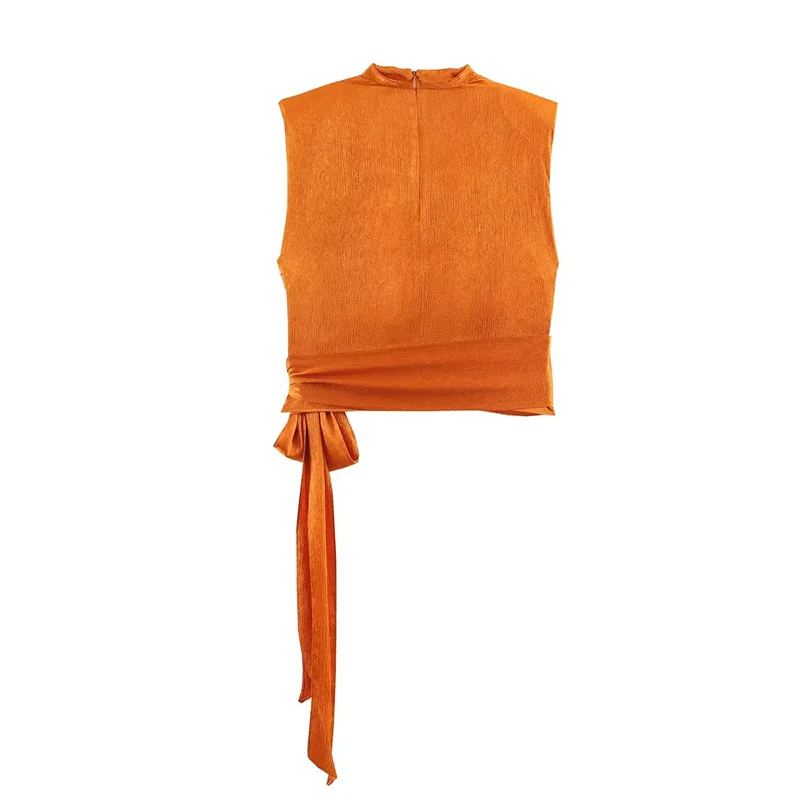 New satin-textured bow decoration top, casual and versatile, elegant and graceful
