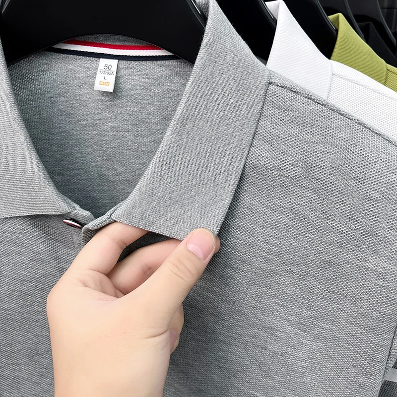 High end 100% cotton short sleeve polo shirt men luxury brand cute dog design Korean casual summer golf fashion striped T-shirt