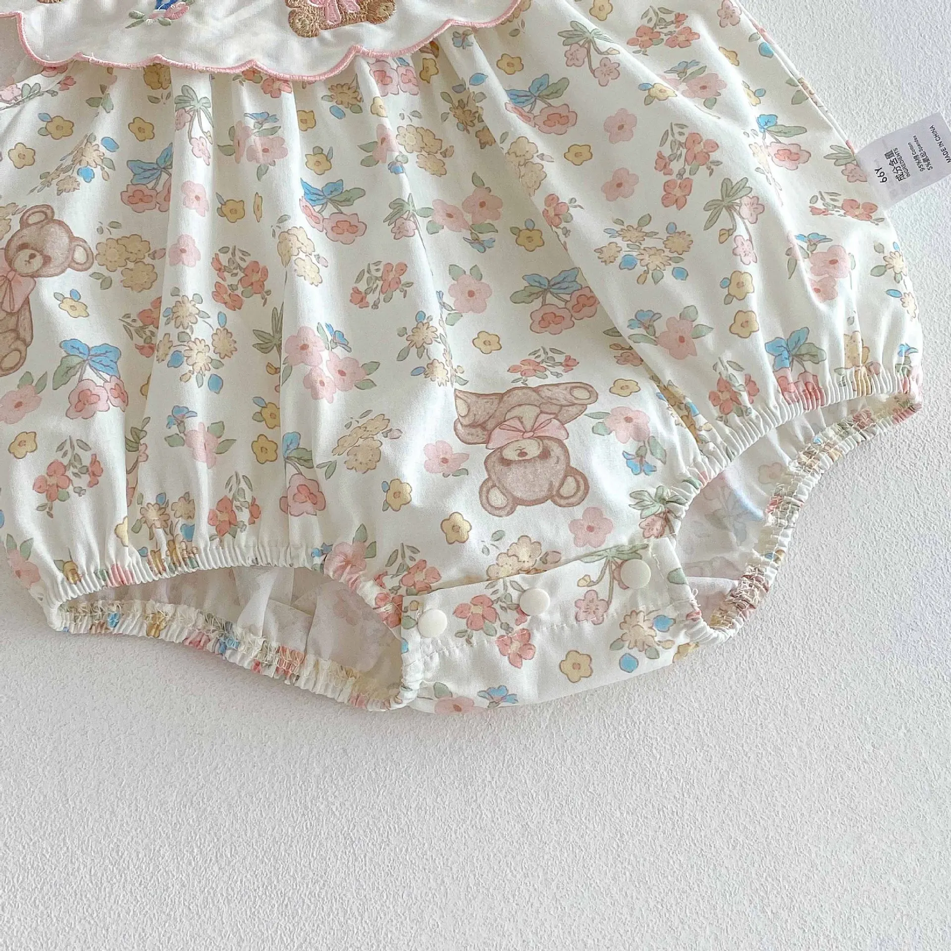 Summer Newborn Baby Girl Romper - Korean Style Cute Bear Bodysuit, Thin Pure Cotton Onesie