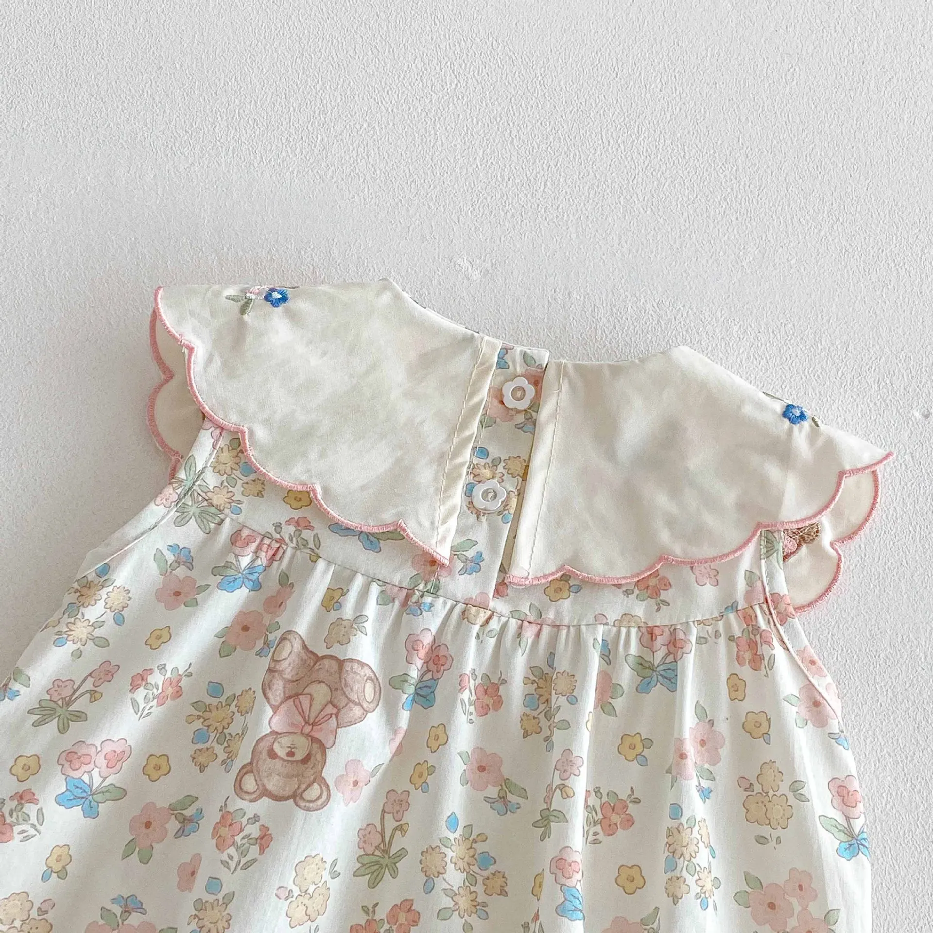 Summer Newborn Baby Girl Romper - Korean Style Cute Bear Bodysuit, Thin Pure Cotton Onesie